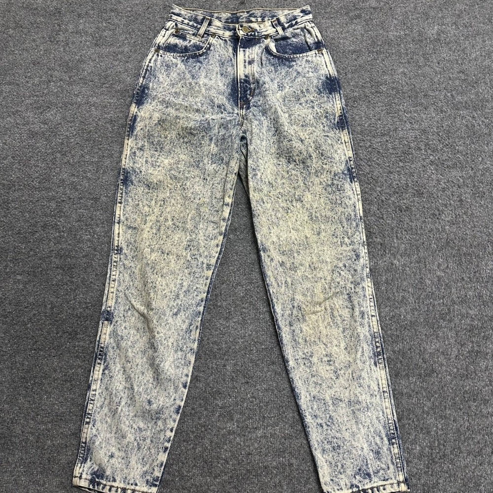 Chic Jeans Womens Size 10 Blue Acid Wash High Waisted Tapered Leg Vintage Denim